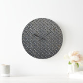 Aluminium Dunkel: Rhombus Shape Design Große Wanduhr (Zuhause)