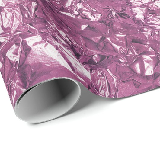 Aluminium Foil Amethyst Plum Metallisch gefälscht Geschenkpapier (Rolleneckpunkt)
