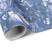 Aluminium Foil Blue Navy Metallic Falten Geschenkpapier (Rolleneckpunkt)