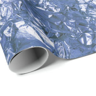 Aluminium Foil Blue Navy Metallic Falten Geschenkpapier