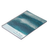 Aluminium grunge dunkle Wassergymnastik blau-weiße Notizblock (Linke Seite)