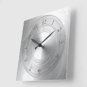 aluminium look quadratische wanduhr (Winkel)