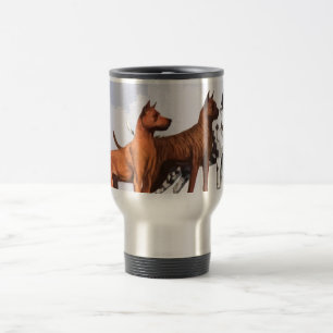 Aluminium-Reisebecher mit vintage-gemalten Doggen- Reisebecher
