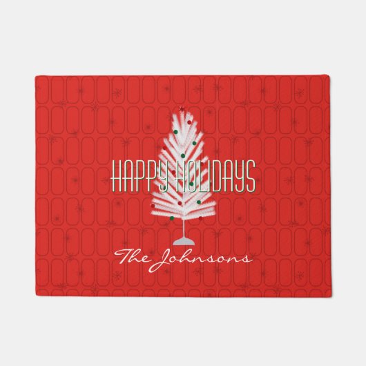Aluminium Weihnachtsbaum Red Christmas Fußmatte (Vorderseite)