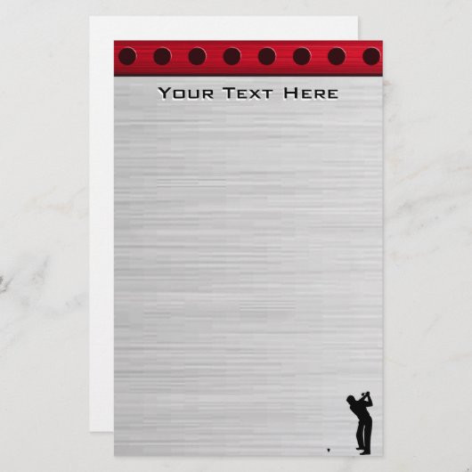 Aluminiumbürste aussehen Golfer Briefpapier (Vorne/Hinten)