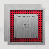 Aluminiumbürste aussehen Golfer Einladung (Vorne/Hinten)