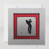 Aluminiumbürste aussehen Golfer Einladung (Rückseite)