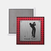 Aluminiumbürste aussehen Golfer Magnet (Vorderseite/Rückseite)