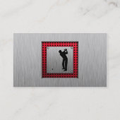 Aluminiumbürste aussehen Golfer Visitenkarte (Rückseite)
