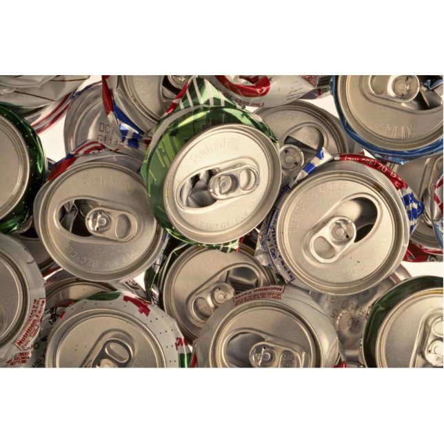 Aluminiumdosen, gerecycelt freistehende fotoskulptur  (Vorne)