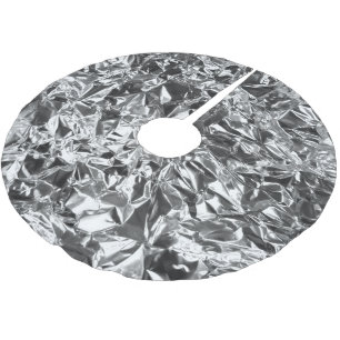 Aluminiumfolie-Entwurfs-Silber-Farbe Polyester Weihnachtsbaumdecke