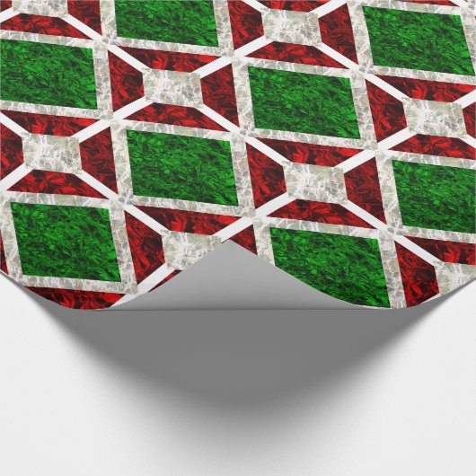 Aluminiumfoliendesign in Grün und Rot Geschenkpapier (Ecke)