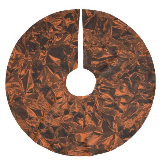 Aluminiumfoliendesign in Kupfer-Orange Polyester Weihnachtsbaumdecke (Vorderseite)