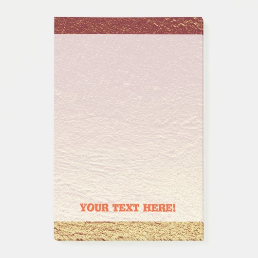 Aluminiumgrunge aus gebranntem Terrakotta Post-it Klebezettel (Vorderseite)