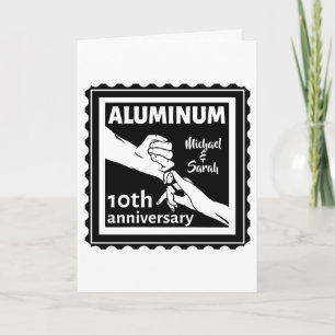 ALUMINUM Traditionelles 10-jähriges Hochzeitsstipe Karte
