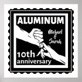 ALUMINUM Traditionelles 10-jähriges Hochzeitsstipe Poster (Vorne)