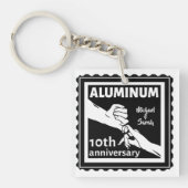 ALUMINUM Traditionelles 10-jähriges Hochzeitsstipe Schlüsselanhänger (Vorderseite)