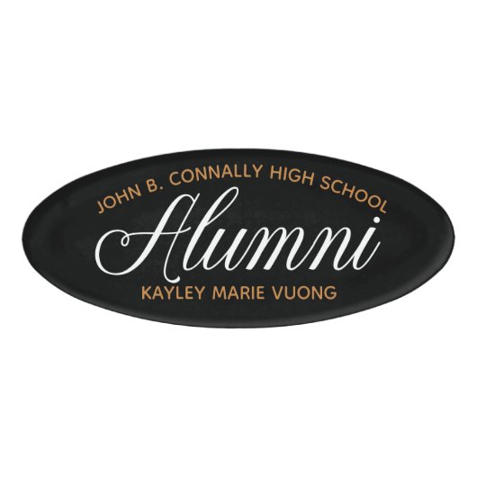 Alumni Black Gold High School Wiedersehen Custom Namenschild (Vorderseite)