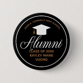 Alumni Black Gold High School Wiedersehen Name Tag Button