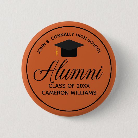 Alumni Orange High School Wiedersehen Individuelle Button (Vorderseite)