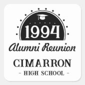 Alumni-Wiedersehen Quadratischer Aufkleber (Vorderseite)