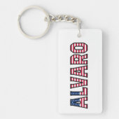 Alvaro Name Vorname USA Flagge Anhänger Schlüssel Schlüsselanhänger (Vorderseite)