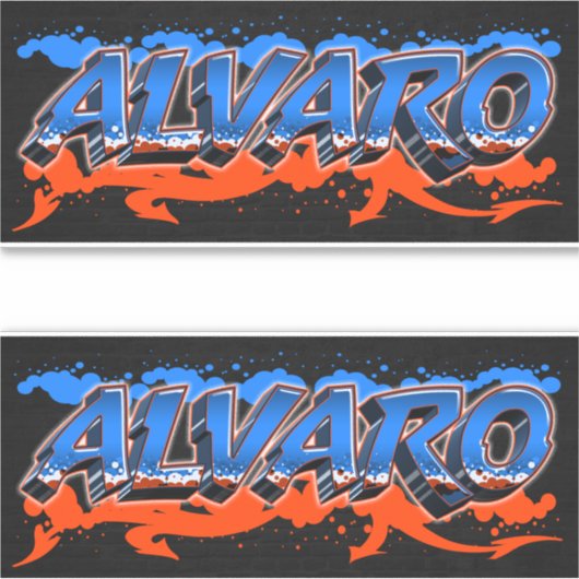 Alvaro Vorname Name Graffiti Aufkleber Sticker (Vorderseite)