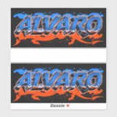 Alvaro Vorname Name Graffiti Aufkleber Sticker (Blatt)