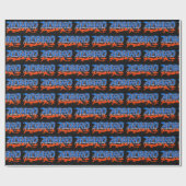 Alvaro Vorname Name Graffiti blue orange Geschenkpapier (Flach)