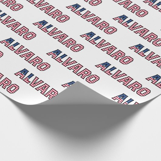 Alvaro Vorname Name USA US Geschenkpapier Papier (Ecke)