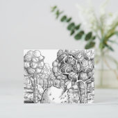 Alveoli mit Lymphograde-Gärtnern Postkarte (Stehend Vorderseite)