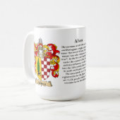 Alves, der Ursprung, die Bedeutung und das Wappen Kaffeetasse (Vorderseite Links)