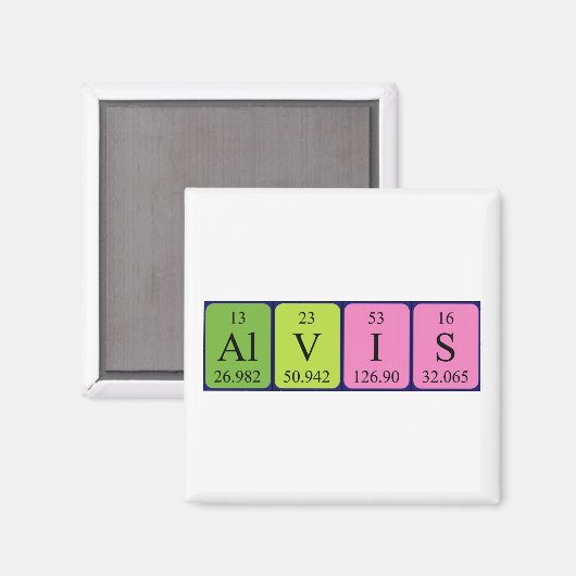 Alvis Periodenmagnet Magnet (Vorderseite/Rückseite)