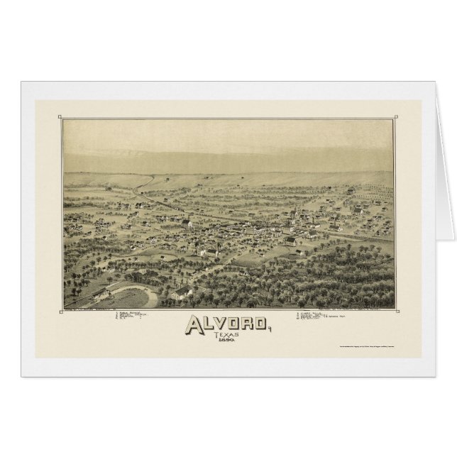 Alvord, TX panoramische Karte - 1890 (Vorderseite (Horizontal))