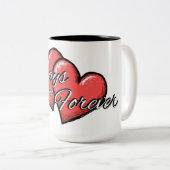 "Always and Forever" Heart Mug Zweifarbige Tasse (VorderseiteRechts)