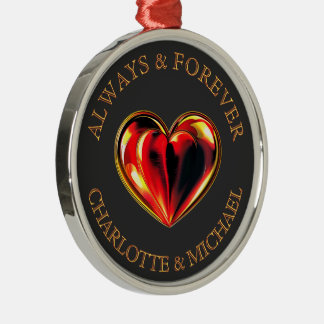 Always And Forever Love Heart Soulmate Name Ornament Aus Metall