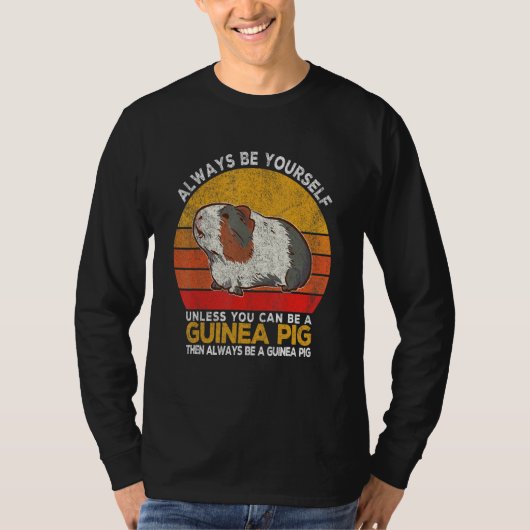 Always Be A Guinea Pig Wheek Guinea Pig Retro T-Shirt (Vorderseite)