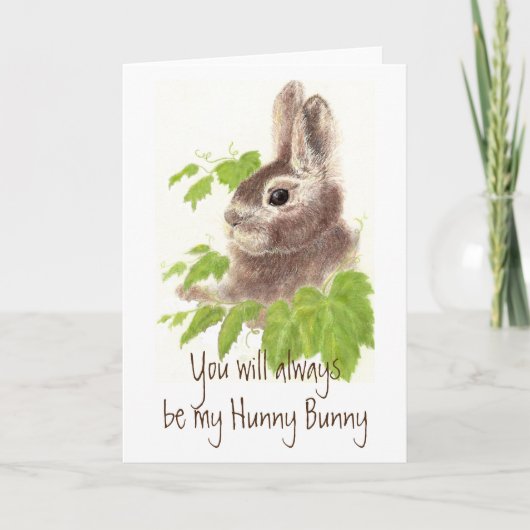 Always be my Hunny Bunny Rabbit Quote Frosted Karte (Vorderseite)