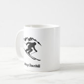 "Always Downhill" Kaffeetasse (Vorderseite Links)