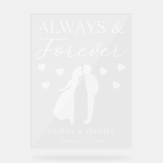 Always & Forever Custom Wedding Acrylschild (Vorderseite)