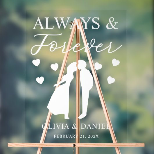 Always & Forever Custom Wedding Acrylschild (Neutral)