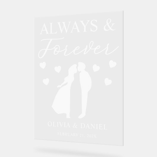 Always & Forever Custom Wedding Acrylschild (Winkel)