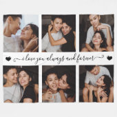 Always & Forever Modern 6 Photo Collage Fleecedecke (Vorderseite (Horizontal))