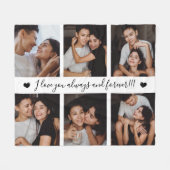 Always & Forever Modern 6 Photo Collage Fleecedecke (Vorderseite (Horizontal))