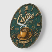 Always Fresh Coffee Große Wanduhr (Winkel)