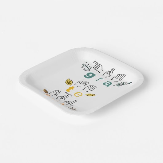 Always Grateful Sign Language Pappteller (Gewinkelt)