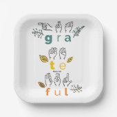 Always Grateful Sign Language Pappteller (Vorderseite)