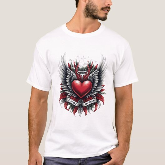 Always In Heart Typography T-Shirt (Vorderseite)
