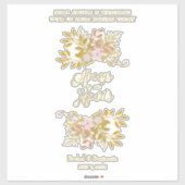Always in Our Hearts Quote Floral Golden Garland Aufkleber (Blatt)