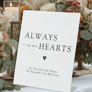 Always In Our Hearts Wedding Memorial Sockelschild